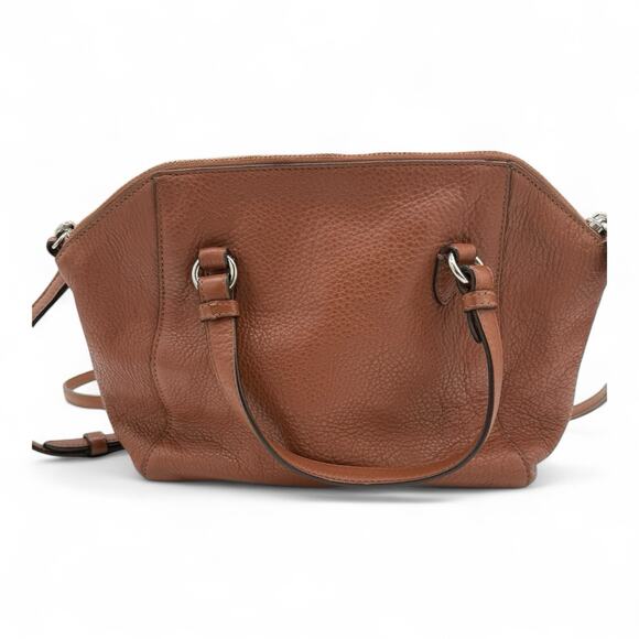 COACH Crossbody Shoulder Bag Brown Pebble Leather Black Hangtag - Picture 7 of 13